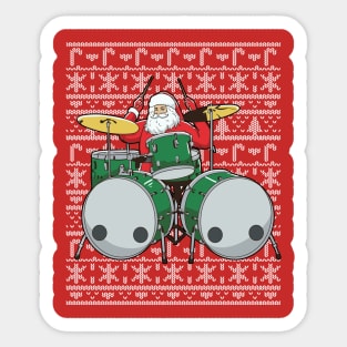 Christmas Santa Claus Drummer Drums Percussion Musician Sticker